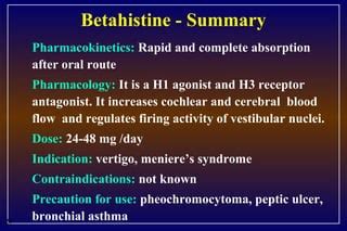 Betahistine: Uses, Interactions, Mechanism of Action .